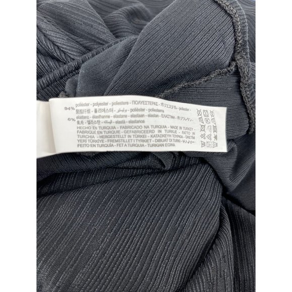 Zara sleeveless shift dress cover up Large deep v neck with tie black - Picture 8 of 10